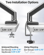 Dual Monitor Stand fits up to 32 inch, 4.4-22 lbs Computer Screens, Dual Monitor Desk Mount Height Adjustable, Monitor Arms for 2 Monitors, Home Office VESA Mounts, Freelift Black