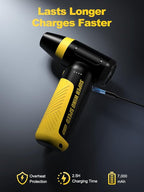DEEBOX Electric Compressed Air Duster & Blower, 150000 RPM Super Power Adjustable Air Duster, 3 Speed Cordless Mini Blower, USB Rechargeable (5V/2A), Portable Dust Remover for Computer Keyboard Car