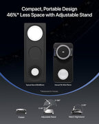 Intoval 3-in-1 Foldable Wireless Charging Station, Qi2 Certified 15W Ultra Fast Wireless Charger for Magsafe, Magnetic Charger Stand for iPhone 17/16/15/14/13/12, Apple Watch & AirPods.(Black)