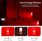 670nm Red Light Night Light for Sleep Therapy, 2 Pack Auto On/Off Dimmable Night Light with Dusk to Dawn Sensor, LED Night Lights Plug into Wall Promote Melatonin Natural Sleep for Baby Kid Adult Room