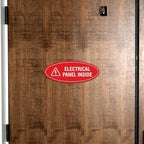 Signs ByLITA Oval Electrical Panel Inside Sign (Navy Blue/Gold) - Small