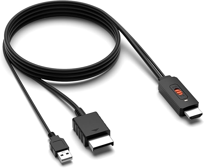 Azduou PS2 to HDMI Adapter HD-Link Cable for PS1 Support 4:3/16:9 Switch, Converter PS3 Video Signal to HDMI Signal with S-Video Singal（Support PS1，PS2，PS3） 3 in 1