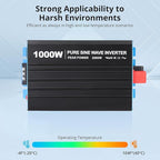 1000W Pure Sine Wave Inverter,1 USB Port 5v/2.1a,LCD Display&Remote Controller for Home, RV, Truck