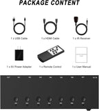 7 HDMI Converter with 4k@60Hz HDMI Switch & Infrared Remote Control - Ideal for Nintendo Switch/OLED/Xbox PS5/4/3 Blu-Ray Player Fire TV Stick Roku Apple TV Chromecast PC