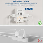 Multi Plug Wall Outlet with USB Ports(2C2A), Snug Wall Outlet with Night Light, Surge Protector, Wall Plug Adapter for Multiple Devices, Wall Socket Expander