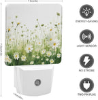 YKJAHSD Flowers Night Light, Plug into Wall Decor Nightlights for Bedroom, Bathroom, Hallway, Kitchen, with Dusk to Dawn Light Auto Sensors LED Night Lights for Boys Girls Women Men Room Gifts