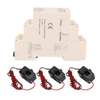 100A 3 Phase Power Meter Energy Consumption Electricity Usage Monitor with APP Control for Home School Dormitory Shopping Mall with Clamp Current Transformer DIN Rail Watt Kwh Frequency Meter
