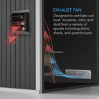 AC Infinity AIRLIFT S10, Shutter Exhaust Fan 10” with 10-Speed Controller, EC Motor - Wall Mount Ventilation and Cooling for Sheds, Attics, Workshops, and Greenhouses
