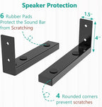 WALI Center Channel Speaker Wall Mount, Universal Soundbar Wall Mount Bracket Hold up to 30 lbs, Arms Extend Adjustment from 7 to 11.5 inch (SLK201), Black