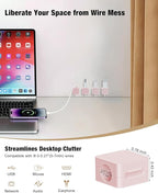 Magnetic Cable Clips 12-Pack Wire Tidy, Magnetic Cable Holder Office Desk Tidy Organizers and Accessories, Wire Management for Home, Wall, Car, Bedside, Pink
