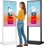 Canlarriz 55 Inch 4K Touchscreen Kiosk, Indoor Capacitive Touch Floor Standing Digital Signage Displays,Advertising Display LCD Kiosk, UHD Interactive Display Poster Android System, HDMI/USB/WiFi