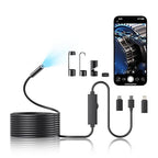Endoscope Camera with Light, 1920P HD Borescope Camera with 8 Adjustable LED, 16.4FT Semi-Rigid Snake, IP67 Waterproof 8mm Inspection for iOS and Android (Single-Lens)