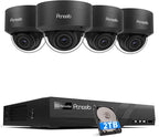 PANOOB 4K 8 Channel 8MP PoE Security System, 4PCS 8MP Outdoor Dome Cameras, Human Detection, 24/7 Audio Recording for Home Business,8Ch NVR w/ 2TB HDD Balck PD54B0408-8M-1