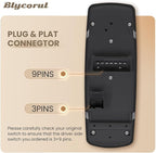 Blycorul Master Power Window Switch Driver Side with 3+9 Pins Replacement for 2012-2015 Dodge Grand Caravan，2013-2015 Ram 1500 2500,2015 Ram 3500,2012-2015 Chrysler Town&Country, Replaces 68110867AA