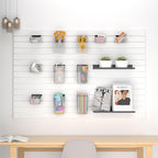 Daanxw 12 Packs Slatwall Accessories,Includes 6 Packs of Slatwall Boxes and 6 Packs of Slatwall Cups,Slatwall Containers Storage Organizer for Craft Garage Tool Storage Room Panel (Transparent)