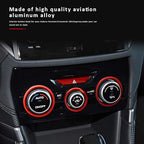 Auovo AC Climate Control Knob Outer Ring Covers Accessories for Subaru Forester 2019-2024 / Crosstrek 2018-2022 2023 / Impreza 2017-2023 Interior for Car Air Condition Switch Control Trim (Red)