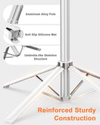 Yeaki 71” Auto Face Tracking Tripod for iPhone with Light,360° Rotating Phone Stand with Rechargeable Remote Control for TikTok Vlog, Phone Tripod for Android Camera/GoPro/Ring Light (White)
