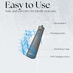 NOVAATOZ HydroAdvance Cordless Water Flosser for Teeth & Gums | Rechargeable Portable Oral Irrigator for Braces & Travel | Pulse Cleaning with 2 Flossing Tips | Waterproof Dental Care Device (Gray)