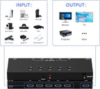 RuiPuo 5Port HDMI Switcher 8K@60Hz 5In 1Out HDMI Selector with IR Remote Supports Full HD 4K/1080P/3D & HDCP2.2 for Switch,Xbox,PS4/PS5,Fire Stick,Roku,Apple TV etc.