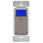 TOPGREENER Digital Astronomic Timer Switch, 7-Day Programmable Sunrise Sunset Timer for Lights, Fans, & Motors, Single-Pole or 3-Way, Neutral Wire Required, UL Listed, TGT01-HN-NK, Nickel