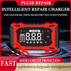 6-Amp 12V Smart Car Battery Charger, Battery Maintainer Trickle Charger with Desulfator, Pulse Repair & Overcharge Protection - for Car Lawn Mower Marine Lead-Acid Batteries (Green)