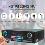 Vaiyer Home Audio Sound System Kit - 2000 W Bluetooth Amplifier w/ 12 Qty of 5.25" Framed Ceiling Speakers 175 W Each, 6-Ch Speaker Selector w/Volume Control, 500 ft Speaker Wire & Remote