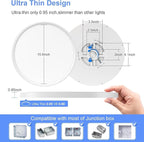 hunhun 6 Pack 16 Inch Dimmable LED Flush Mount Ceiling Light 4800LM Round Light Fixture 5 Color Temperature Selectable Large Flat Ceiling Lamp for Living Dining Room White ETL Listed