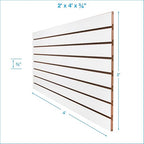 SSWBasics 4ft x 2ft Horizontal White Slatwall Panels Easy Organizer (24"H x 48"L) - Pack of 2 - Streamline Your Space with Effortless Retail Displays, Garage Wall Solutions, and Craft Storage