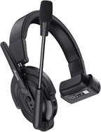 Accsoon Como MIC02-R Wireless Headset Intercom System - Full Duplex 1312ft Team Communication, 9-Person Group Talk, 10+ Hour Battery Life, Black