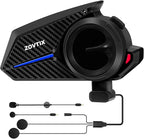 ZOVTIX Motorcycle Helmet Headset Support 8 Riders Group Intercom Communication System Speakers with Music Sharing/HiFi Sound/3 EQ Music Modes/Noise Cancellation/IP67/FM Radio/Wake up Siri - 1 Pack