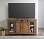 Martin Svensson Home Rustic 65” Solid Wood TV Stand with Storage, Natural Finish