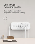 Belkin 12-Outlet Surge Protector Power Strip w/ 12 AC Outlets, 2 USB-A Ports and 1 USB-C Port, 6ft Cable, UL-listed w/ Overload & Overvoltage Protection + On/Off Switch - 3,480 Joules of Protection