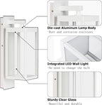 Modern Outdoor Light Fixtures Dusk to Dawn Outdoor Lighting,15" Exterior Wall Sconce, Porch Light, Black Garage Lights Wall Lamp, Waterproof Outdoor Lights for House, Garden, Front Door，White