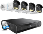 Loocam 5MP Smart Home Security System with Color Night Vision | 8CH NVR & 4 PoE Cameras, AI Person/Pet/Vehicle Detection, Two-Way Audio, 24/7 Recording with 2TB HDD