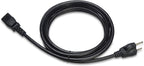 Amazon Basics PC Power Cord, 10 feet, 5-Pack, AC Power Cord for Monitor, Computer, TV, 3 Prong, 18 AWG, 125 Volts, Black