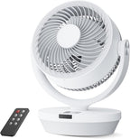 PNTCK Air Circulator Fan for Bedroom, 13" Table Fan with Remote, 90° Oscillating & 120° Tilt, 60ft Strong Airflow, Quiet 25dB Electric Fan with 4 Speeds, 4 Modes & 12H Timer