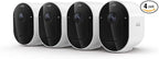 Arlo Pro Security Camera 2K HDR (6th Gen, 2025 Release) - Wireless Outdoor Camera, Rechargeable Removeable Battery, Event Captions, Emergency Response, 1-Month Trial of Secure Plan, 4 Cam, White