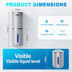 Amyzavls Automatic Liquid Soap Dispenser,380ml Wall Mount Touchless 4 Gear Adjustable Electric Liquid Soap Dispenser,USB Rechargeable with Sensor for Bathroom,Kitchen,Office