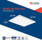 Lithonia Lighting CPANL 2x2 LED Flat Panel Light, 2 ft. by 2 ft. LED Light Panel, Ceiling Lighting Fixture, 3300 Lumens, 3500K/4000K/5000K Switchable CCT, Includes Direct Ceiling Mount Bracket, White