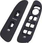 Obaee Driver & Passenger Door Window Control Switch Panel Bezel Compatible with 2002-2009 Dodge Ram 1500 2500 3500 Front Right & Left Window Button Border Trim, Black