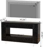 Vavkorkula TV Stand for 55 Inch with 2 Large Drawers & Hidden Storage Cabinets, Modern Farmhouse Entertainment Center Television Stands for Living Room Bedroom, Black