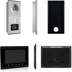 AMOCAM Upgrade Versions 2 Units Apartment Intercom System 7 inch Touch Monitor Video Door Phone Kits Support Ethernet Cable Connect, Single-Supply, ID Keyfobs Unlock for Home Apartment