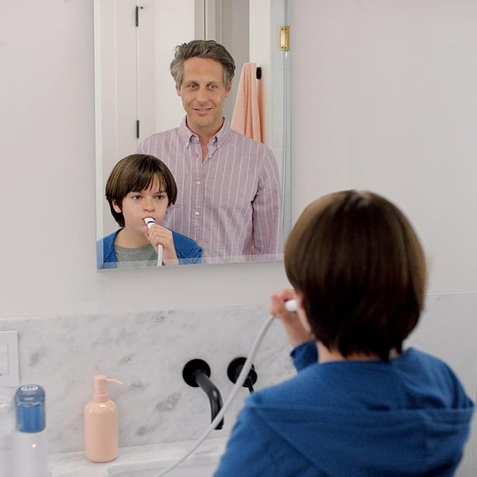 Mirrorons Beveled Mirror, 24" x 36" Frameless Rectangle Bathroom Vanity Mirror with Beveled Edge, Hangs Horizontally or Vertically. Upgraded Shatterproof