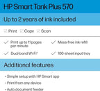 HP Smart Tank Plus 570 Wireless All-in-One Ink Tank Printer with up to 2 Years of Ink Included (5HX14A)