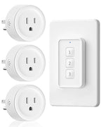 Remote Control Outlet, WILAWELS Wireless Light Switch with Removable Base, On Off Remote Outlet Switch for Light, Lamp, Appliance, 100ft RF Range, 10A/1250W, Expandable, 1 Remote for 3 Plugs W14RC1306