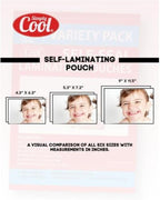 10mil Self-Adhesive Cold Laminating Sheets (120 Variety Count) Letter, Photo, Card, Notecard, I.D. Badge and Business Card Sizes. No Heat, No Machine needed, Easy Self-Sealing Pouches