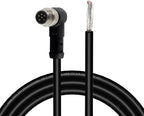 M8 Aviation Sensor Cable 6 Pin，Lonlonty M8 Industrial Sensor Connector Shielded Cable,Field Assembly M8 Connector A Coding Shielded Cable 6.5Ft/2M (6-Pin,Right Angle,Male)