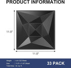 Greymond Black PVC 3D Wall Panels, 33 Pack 11.8''x11.8''Geometric Design for Modern Home Decor Upgrade, Textured Tile Decorative & Paintable for Living Room Lobby Bedroom Hotel Office