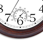 KECYET 10 Inch Outdoor Wall Clock with Thermometers, Vintage Silent Wall Clocks Battery Operated, Retro Non-Ticking Clock Decorative for Living Room, Patio, Kitchen, Office, Bathroom, Bedroom(Bronze)