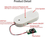 Sound Module Voice Chip,16MB Push Button Control Activated MP3 Audio Box for Gift Box,Crafts, Christmas,New Year Greeting Gifts Cards Box Support USB Download Music with Speaker.